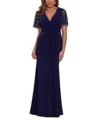 Betsy ☀ Adam Beaded-Sleeve Gown ...